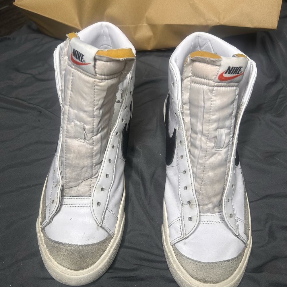 Nike High-Top Sneakers in White and Gray